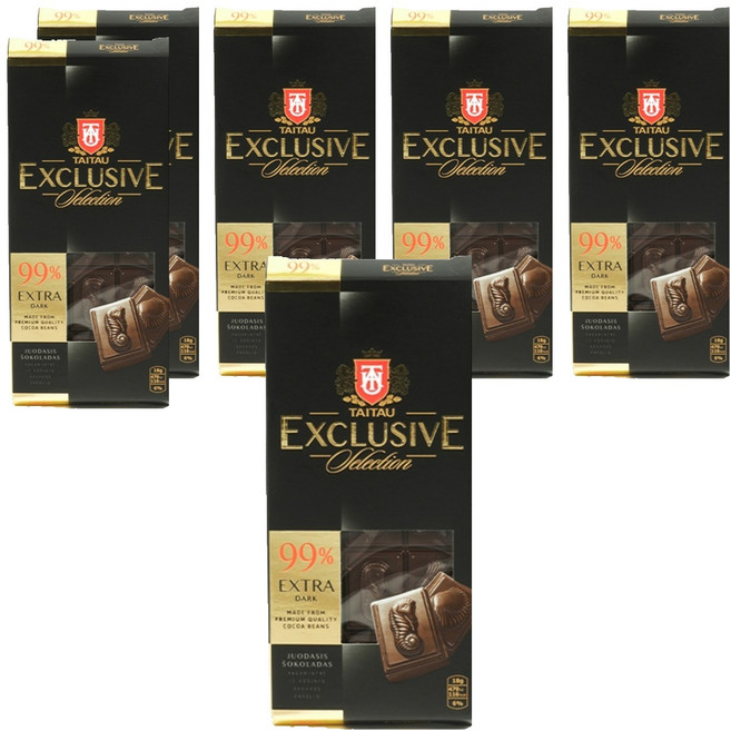 타이타우 익스클루시브 99% 다크초콜릿, 90g, 6개