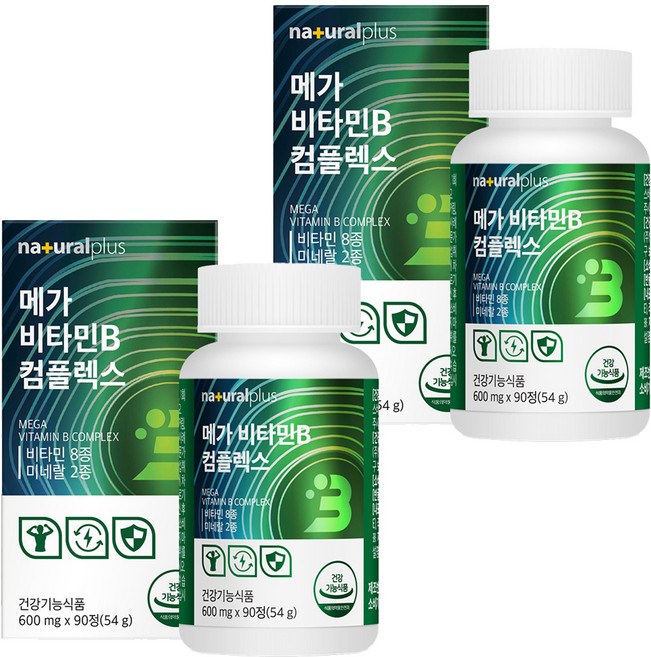내츄럴플러스 메가 비타민B 컴플렉스 54g, 90정, 2개