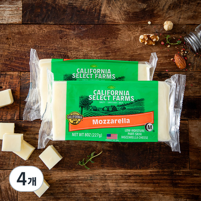 캘리포니아셀렉트팜 모짜렐라 치즈, 227g, 2개입, 2개