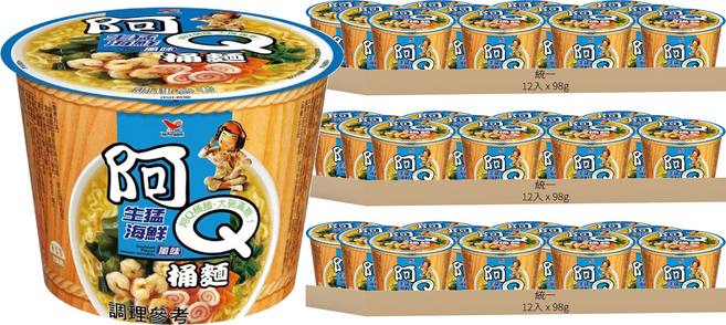 統一 阿Q桶麵 生猛海鮮風味 98g, 36入
