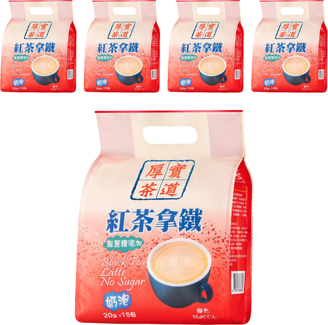 MOCCA 摩卡 紅茶拿鐵 無糖, 20g, 15包, 5袋