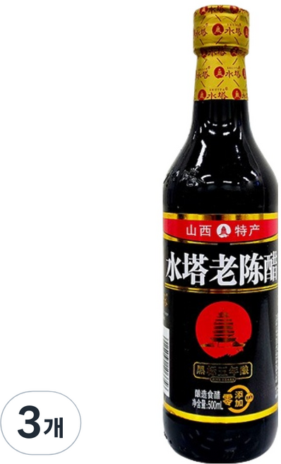 쉬타 블랙라벨 5년숙성 수탑 노천추 발효식초, 3개, 500ml