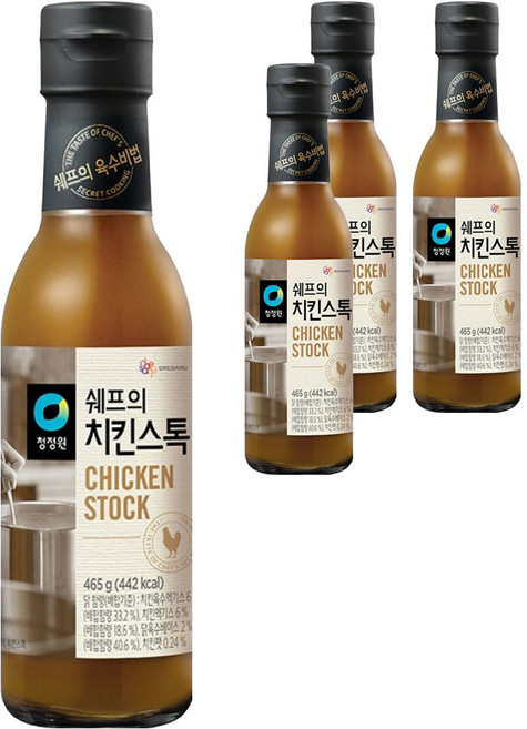 청정원 쉐프의 치킨스톡, 465g, 4개