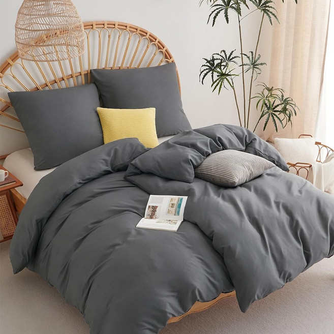 maatila 高密度水洗純棉飯店級100支紗四季被, 軟炭灰色