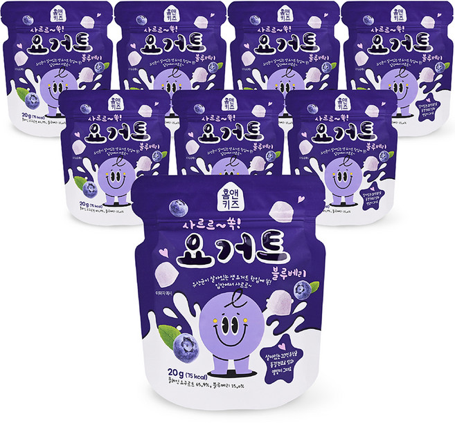 HOME&KiDS 乳酸菌優格點心塊, 藍莓口味, 20g, 8包