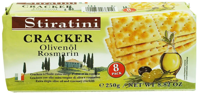 GUNZ Stiratini 橄欖油迷迭香蘇打餅, 250g, 1包