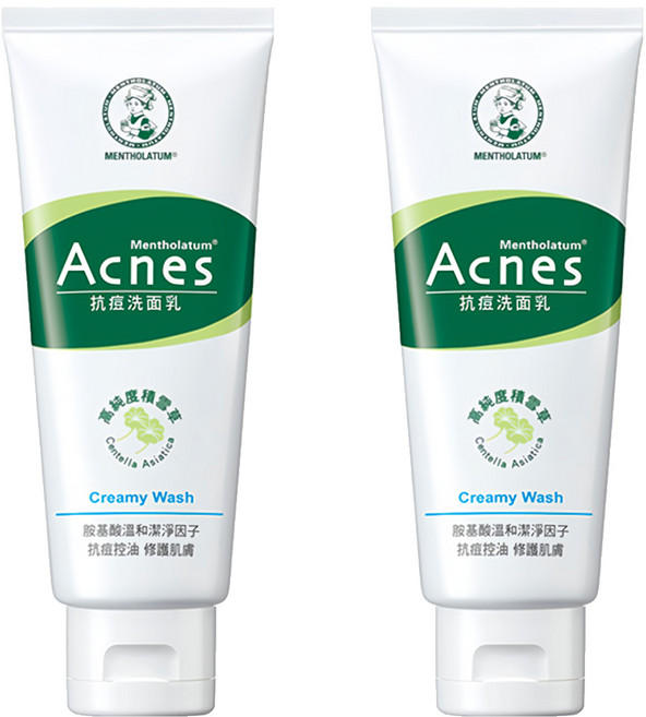MENTHOLATUM 曼秀雷敦 Acnes 台灣公司貨 抗痘洗面乳, 100g, 2條
