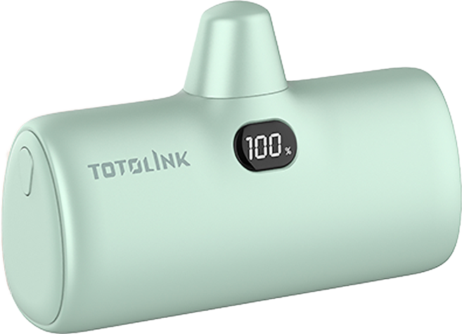 TOTOLINK 快充直插式行動電源 iPuppy5000L PD 20W LED電量顯示 Lightning, 幻綠色