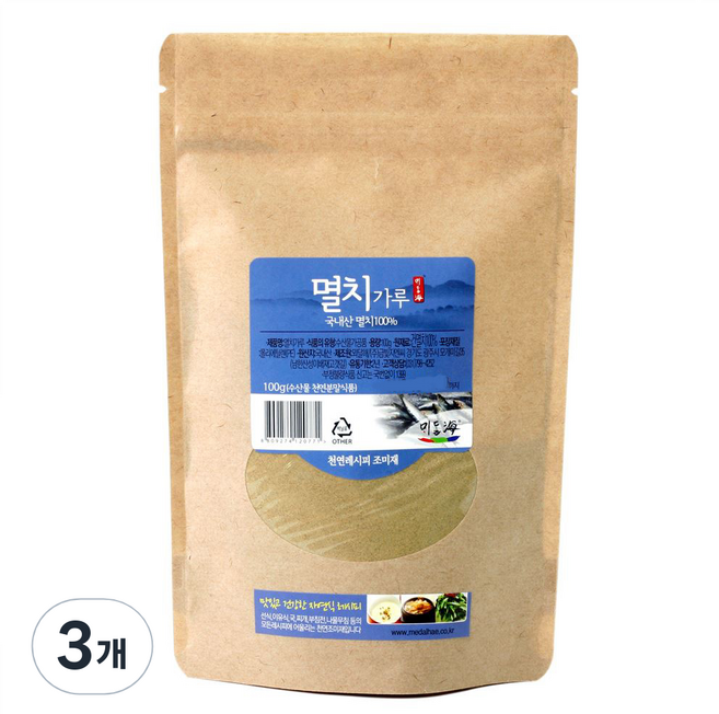 Medalhae 鯷魚粉, 100g, 3個