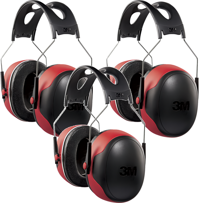3M 專業級降噪耳罩 90565-4DC-PS 黑色 + 紅色, 1個, 3個