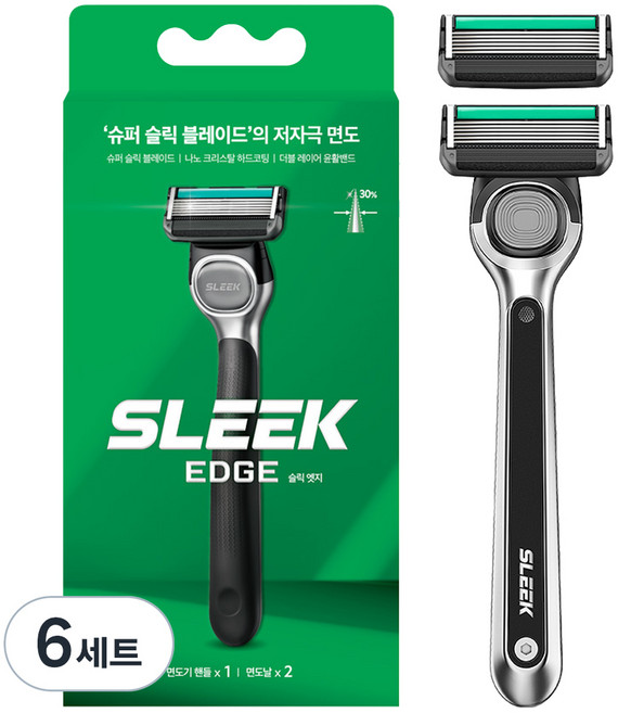 도루코 슬릭 엣지 면도기 + 면도날 세트, 6세트