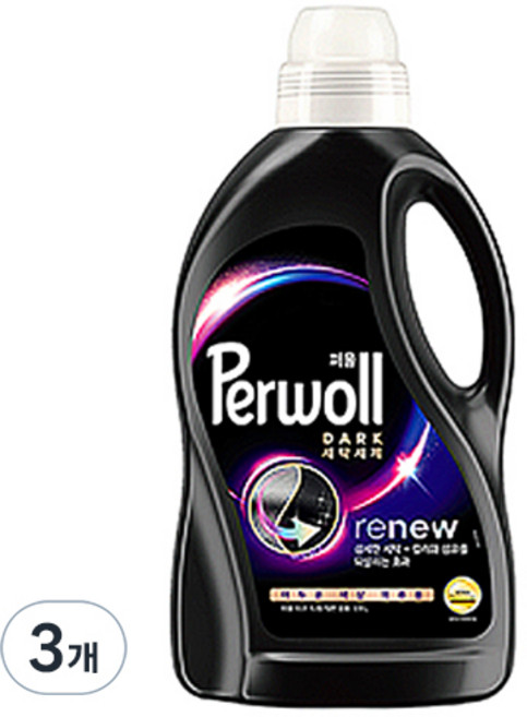 퍼울 다크 세탁세제 겸용 본품, 3개, 1.9L