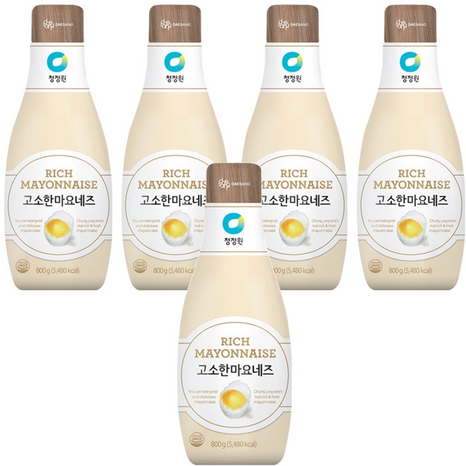 청정원 고소한 마요네즈, 800g, 5개