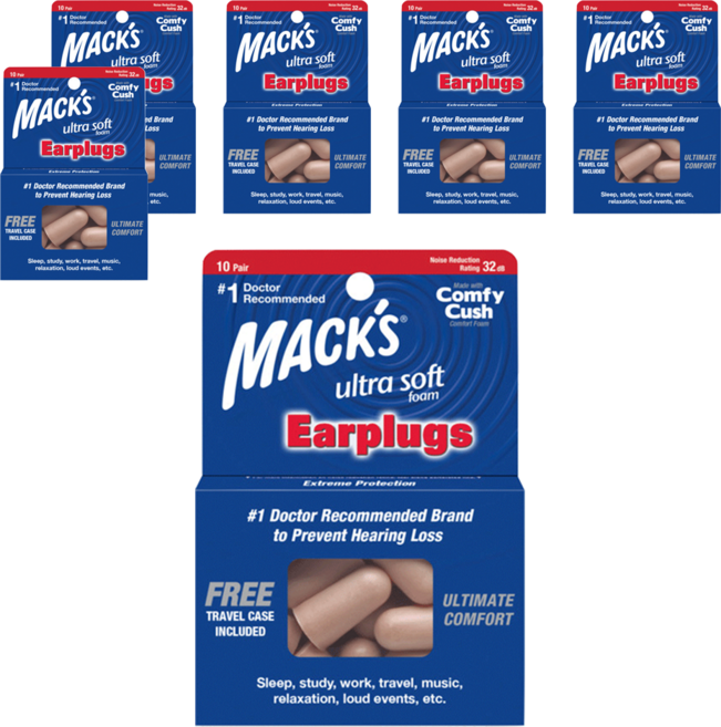 MACK'S 泡棉耳塞, 10副, 6組