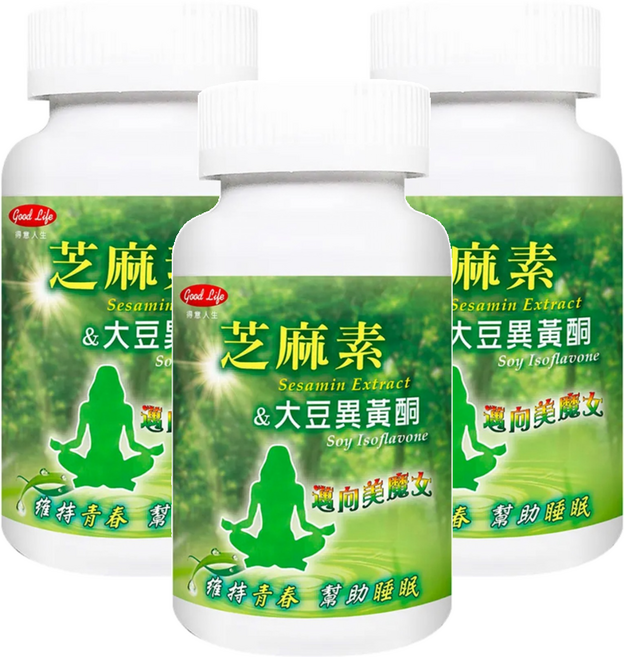 good Life 得意人生 芝麻素+大豆異黃酮 婦麗蒙錠, 120顆, 3罐