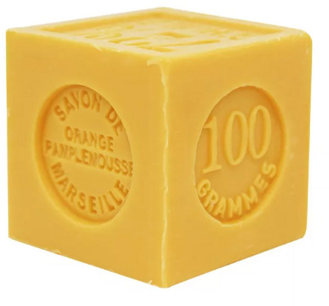 Theophile Berthon 方塊馬賽皂 橙柚香 強效清潔力, 100g, 1個