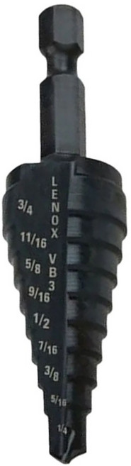 LENOX 狼牌 階梯鑽 3/16/-1/2 6孔徑數 le30884vb4, 1支