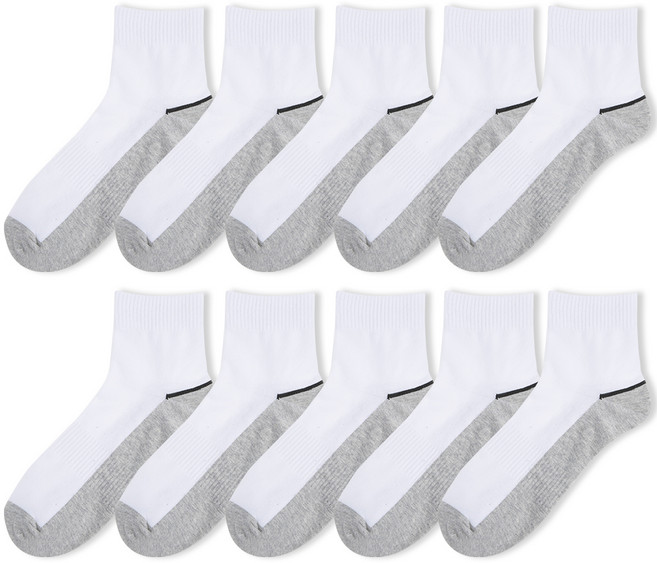 베이스알파 에센셜 남성용 배색 커버 양말 10켤레