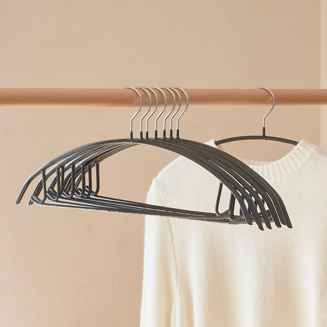 진심감성 어깨뿔방지 논슬립 옷걸이, 블랙, 60개