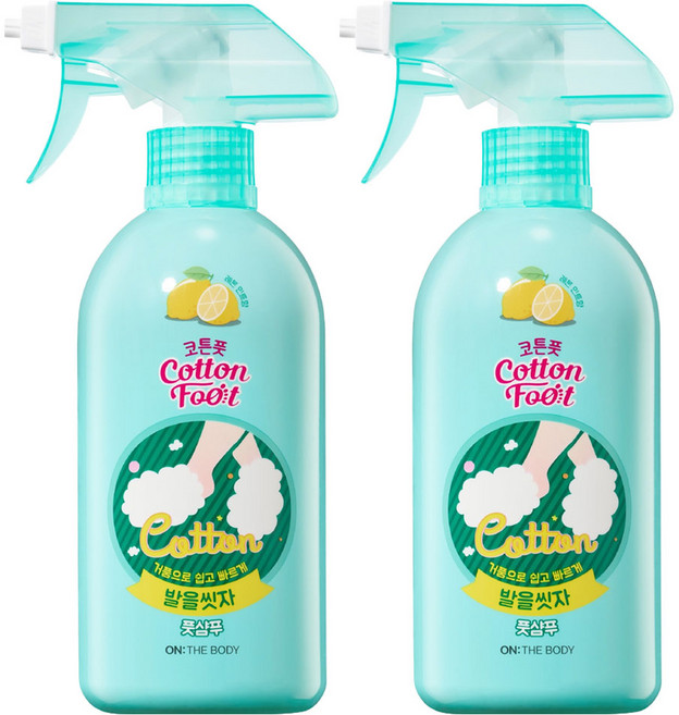 온더바디 발을씻자 코튼 풋샴푸 레몬민트향, 1개입, 2개, 510ml