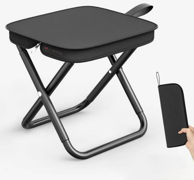 하이퍼플래닛 초경량 파우치 캠핑 접이식 의자, 블랙, 1개