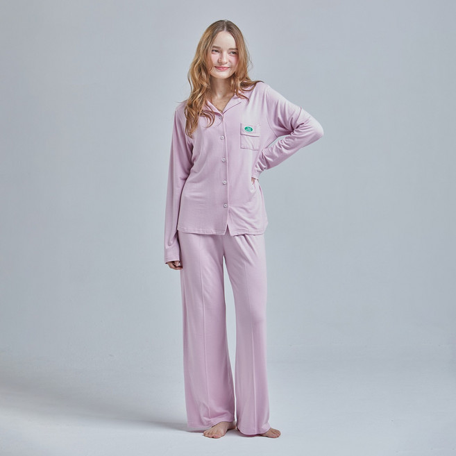 폴앤안나 여성용 실키 모달 라운지 웨어 상하의 세트