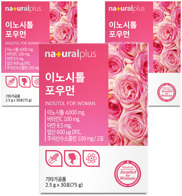 내츄럴플러스 이노시톨 포우먼, 75g, 3개