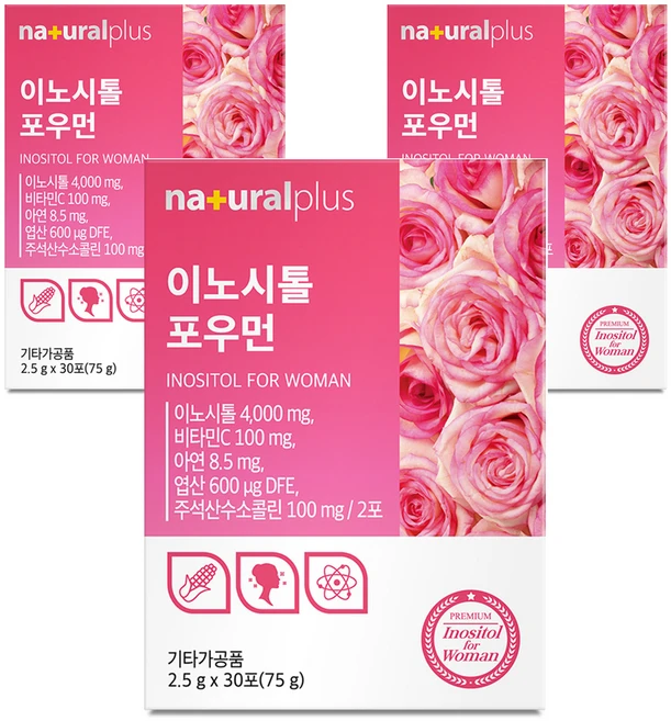 내츄럴플러스 이노시톨 포우먼, 75g, 3개 - 쿠팡