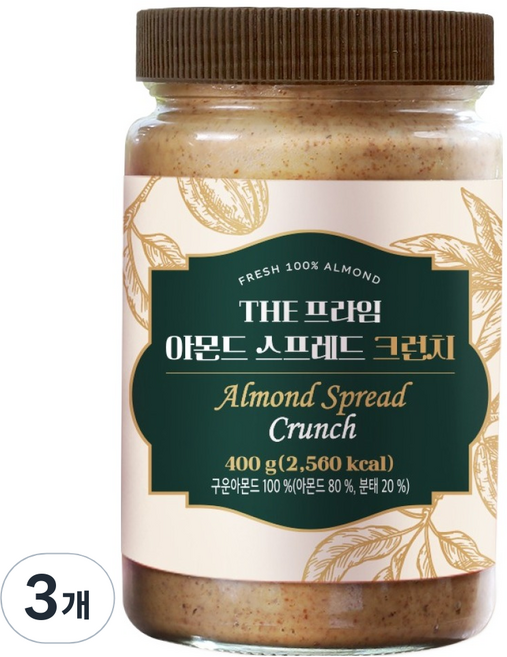 그린너트 더프라임 아몬드스프레드 크런치, 3개, 400g