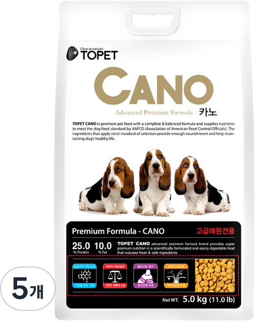 사조투펫 사조동아원 전연령 카노 다이어트 건식사료, 곡물, 5kg, 5개