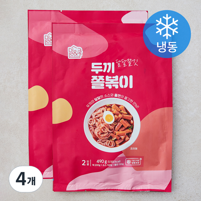 밀&쿡 두끼 쫄볶이 (냉동), 490g, 4개