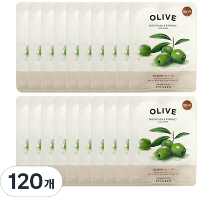 잇츠스킨 생생 올리브 마스크 시트 20g, 1개입, 120개