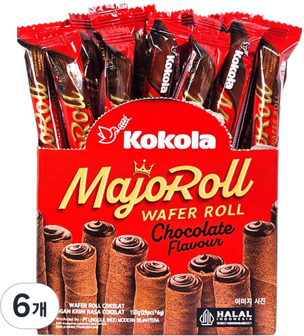 코코라 마조롤 초콜릿향 와퍼롤 25p, 6개, 150g