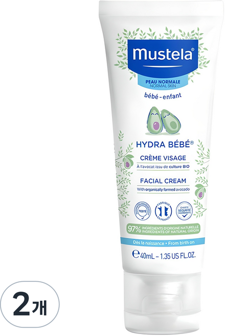 무스텔라 이드라 베베 페이셜 크림, 40ml, 2개