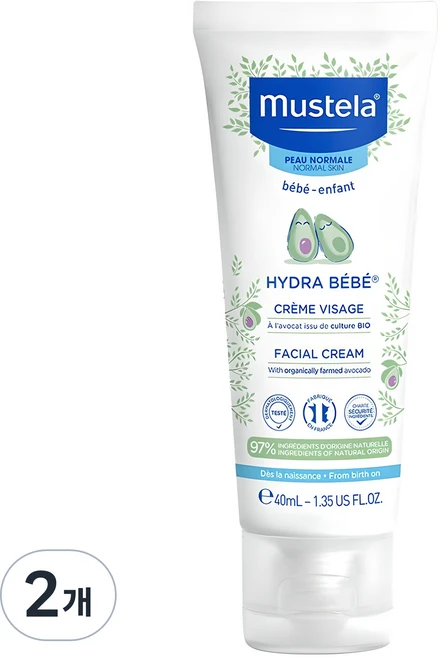 무스텔라 이드라 베베 페이셜 크림, 40ml, 2개 - 쿠팡