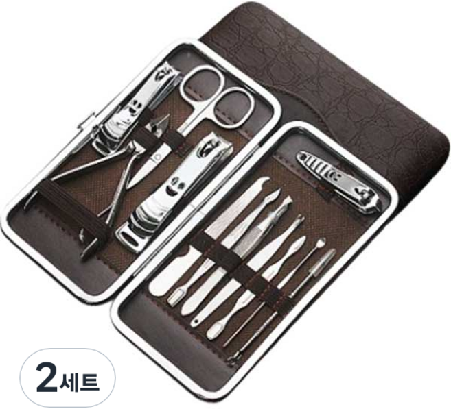제이 가정용 손톱 손질 12종 세트, 브라운, 2세트