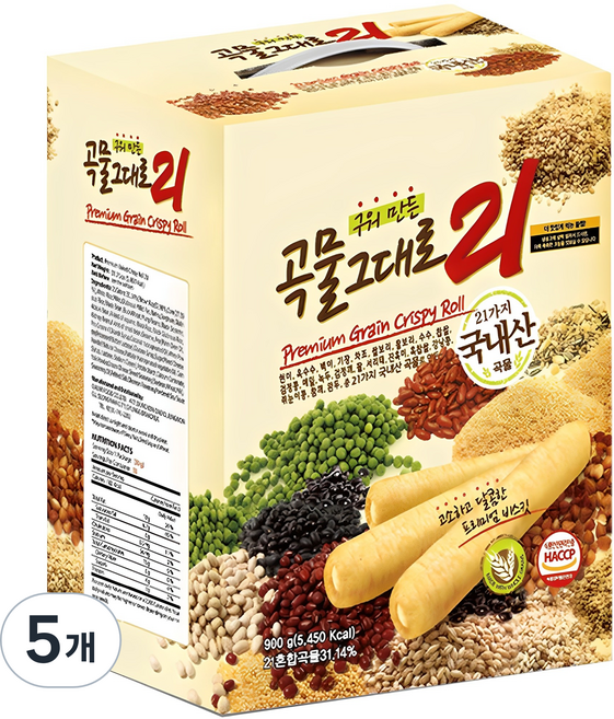 Gokmulgeudaero21 21種穀物捲心棒, 900g, 5個