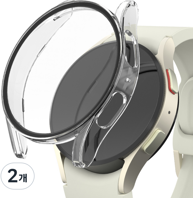 신지모루 풀커버 일체형 SF코팅 강화유리 액정보호 케이스, 크리스탈 클리어, 2개