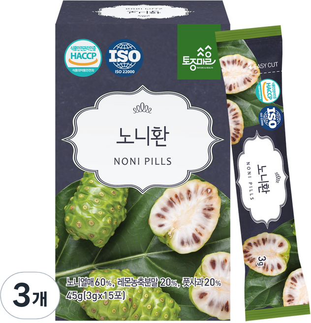 토종마을 노니환 스틱 15p, 3개, 45g