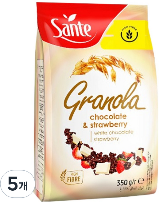 Sante 白巧克力 & 草莓格蘭諾拉, 350g, 5個