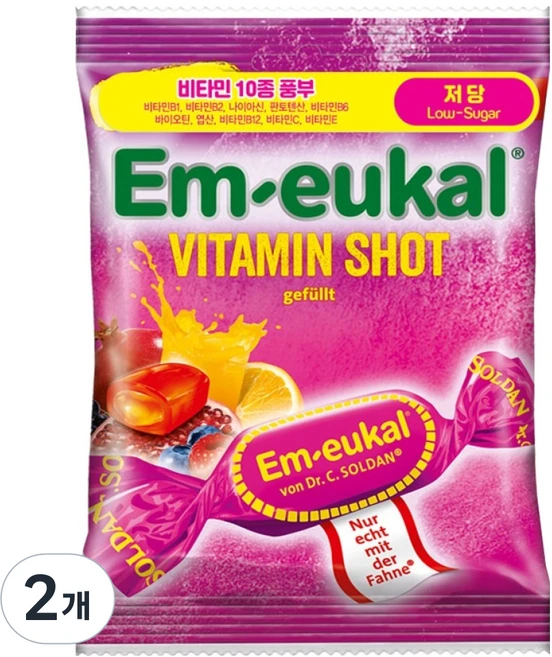 저당 엠오이칼 비타민샷 캔디, 75g, 2개 - 쿠팡