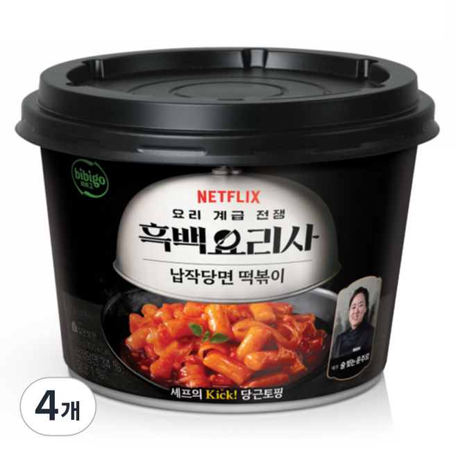 비비고 흑백요리사 술 빚는 윤주모셰프 납작당면 떡볶이, 175g, 4개