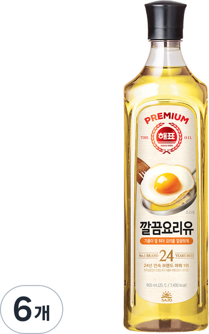 해표 깔끔 요리유, 6개, 900ml
