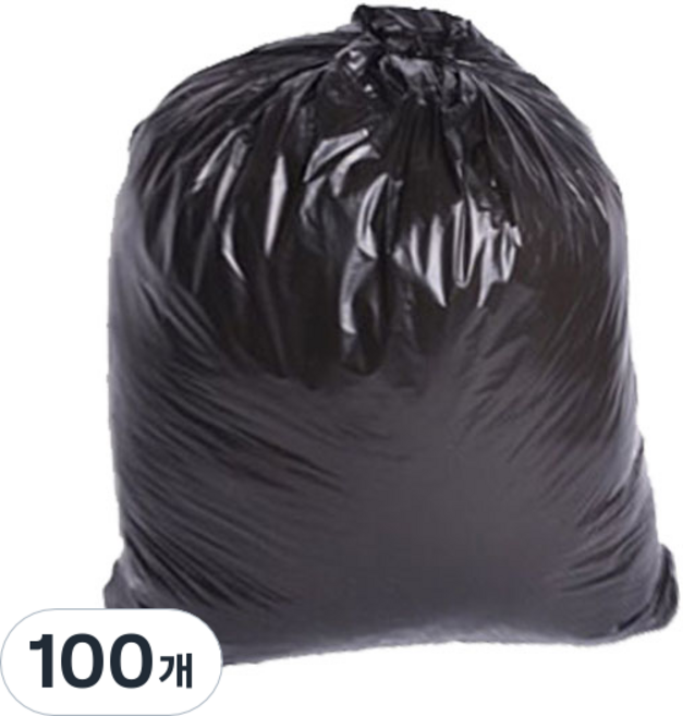 부국비닐봉투 재활용 평판 63 검정, 50L, 100개