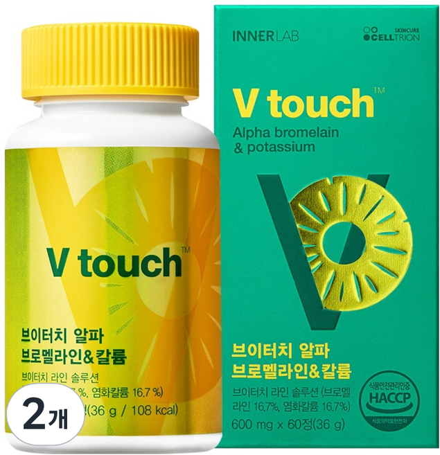 INNERLAB V-Touch Alpha 鳳梨蛋白酶 & 鉀 36g, 2個, 60錠