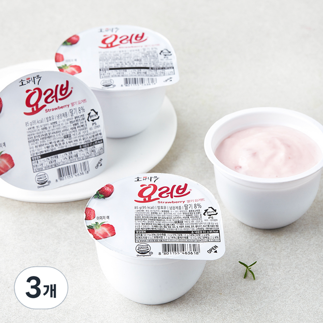 소와나무 요러브 딸기 요거트, 340g, 3개