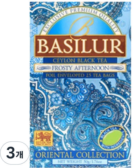 베질루르 프로스티 에프터눈 홍차 티백, 2g, 25개입, 3개