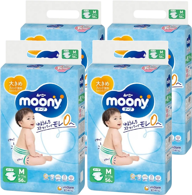 滿意寶寶日本版 頂級超薄黏貼型尿布 6~11kg, M, 224片