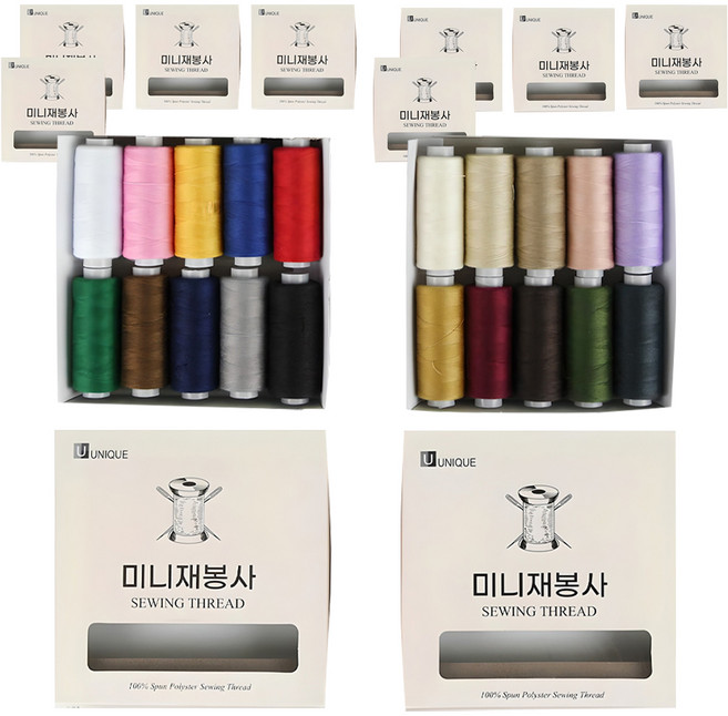 유니크타임 미니재봉사 실 세트, A Type + B Type, 5세트