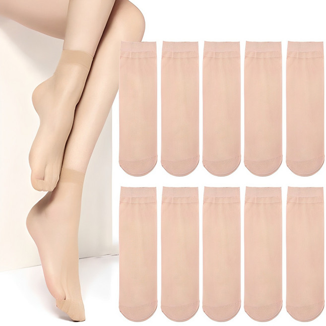 두발로 여성용 베이직 발목 스타킹 10켤레 세트